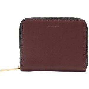 Lena Hex Zip Wallet Womens Dark Red Cow Leather Compact